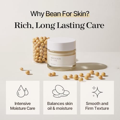 Mixsoon Bean Cream – 50ml Korean Moisturizer for Hydration, Pore Care & Glass Skin