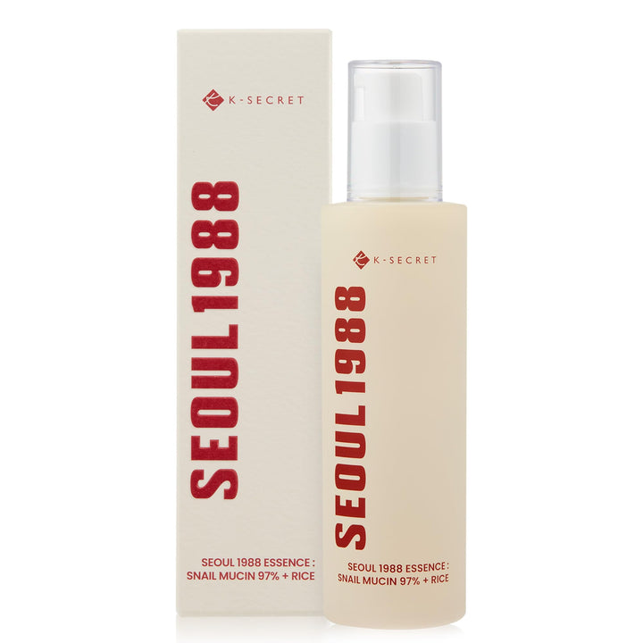 K-SECRET Snail Mucin Essence Serum: 97% Snail Secretion & Rice Ferment Filtrate & Rice Extract for Skin Hydration Soothing and Balancing - SEOUL 1988 Korean Skincare Cruelty Free Paraben Free 100mL