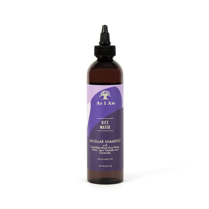 As I Am Rice Water Shampoo – 8 oz Gentle Cleanser with Black Rice, Biotin & Saw Palmetto