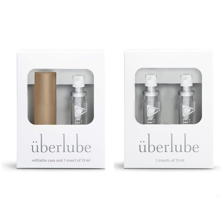 Uberlube Bronze Gold Or Red Travel & Refill Bundle 45ml Total