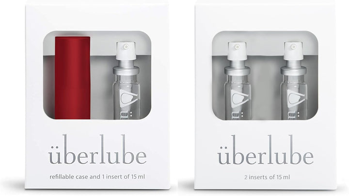 Uberlube Bronze Gold Or Red Travel & Refill Bundle 45ml Total