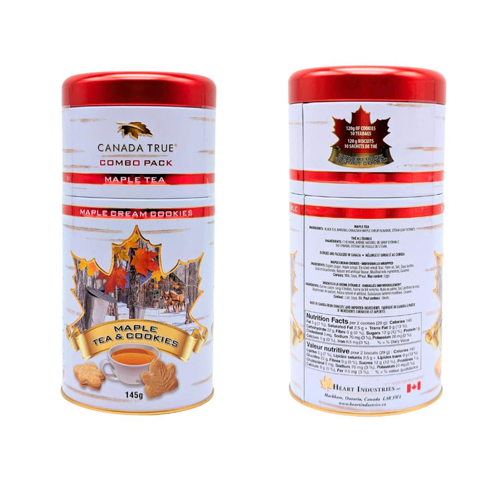 Canada True Maple Tea and Maple Cream Cookies Value Bundle In a Souvenir Tin 145g