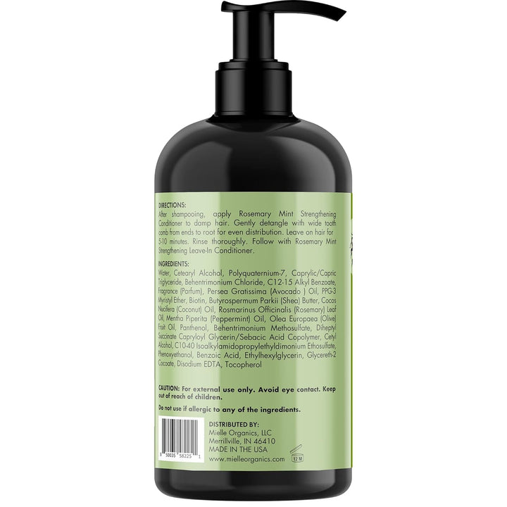 Mielle Rosemary Mint Shampoo & Conditioner – 12 oz Each, Biotin-Infused for Hair Growth & Strength