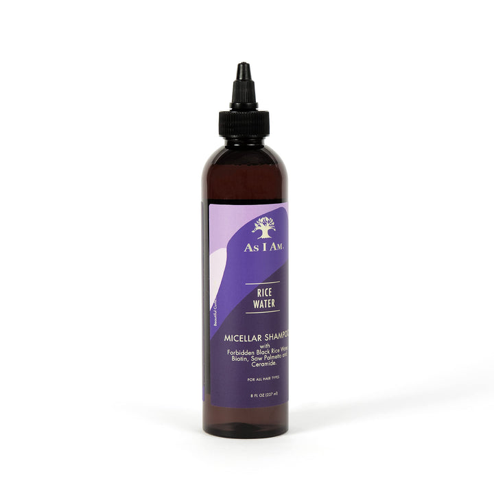 As I Am Rice Water Shampoo – 8 oz Gentle Cleanser with Black Rice, Biotin & Saw Palmetto