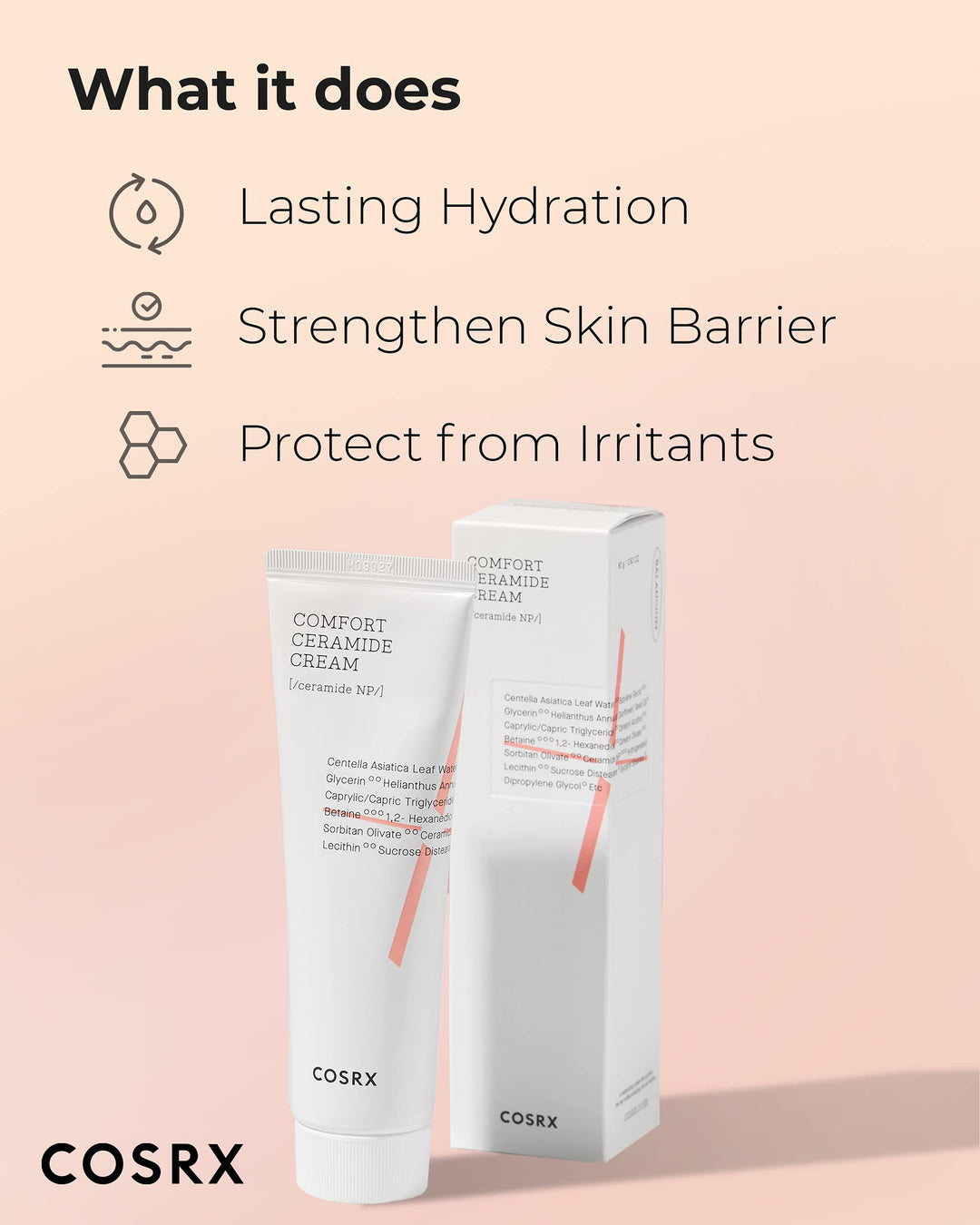 COSRX Balancium Comfort Ceramide Cream – 80g Centella Moisturizer for Sensitive Skin