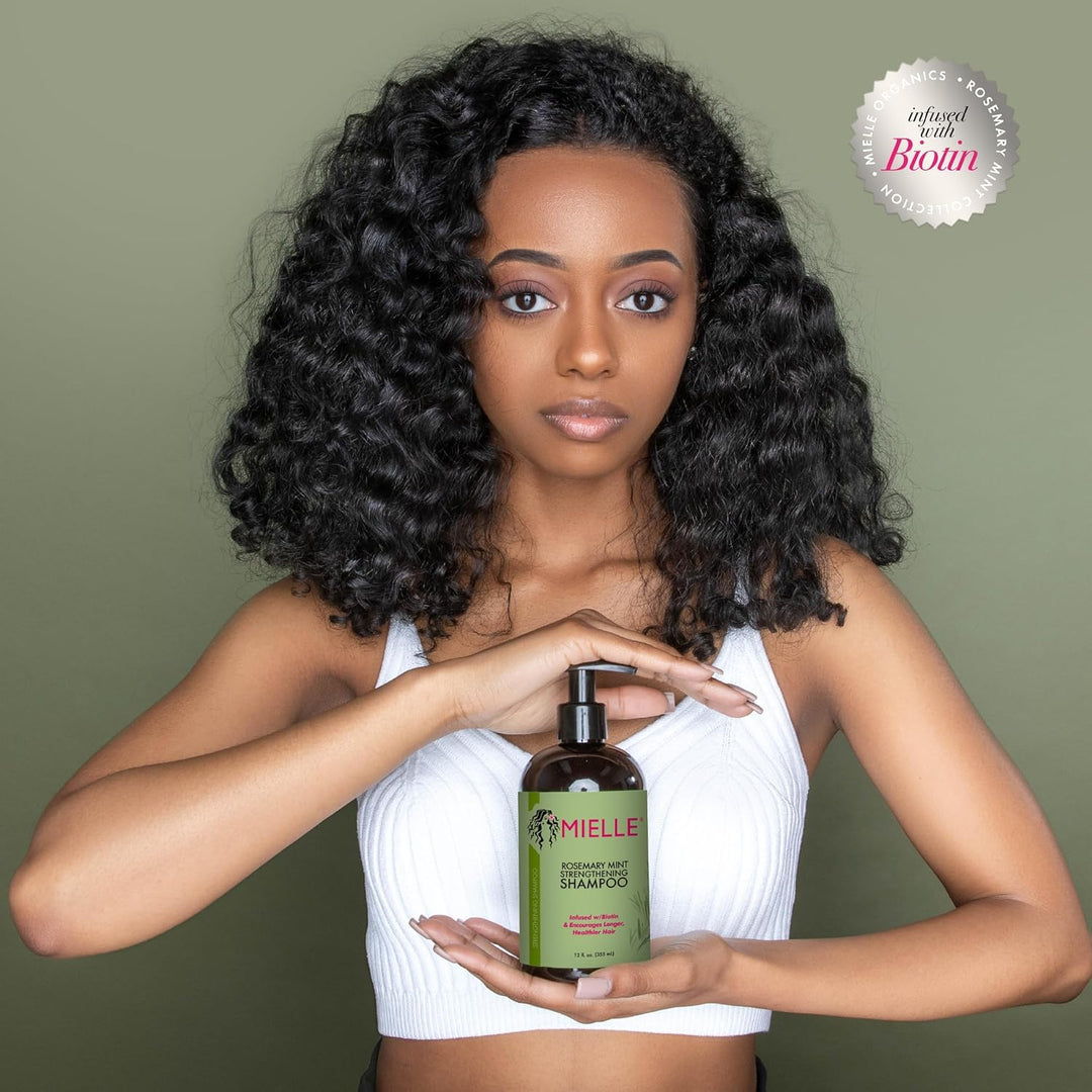 Mielle Rosemary Mint Shampoo & Conditioner – 12 oz Each, Biotin-Infused for Hair Growth & Strength
