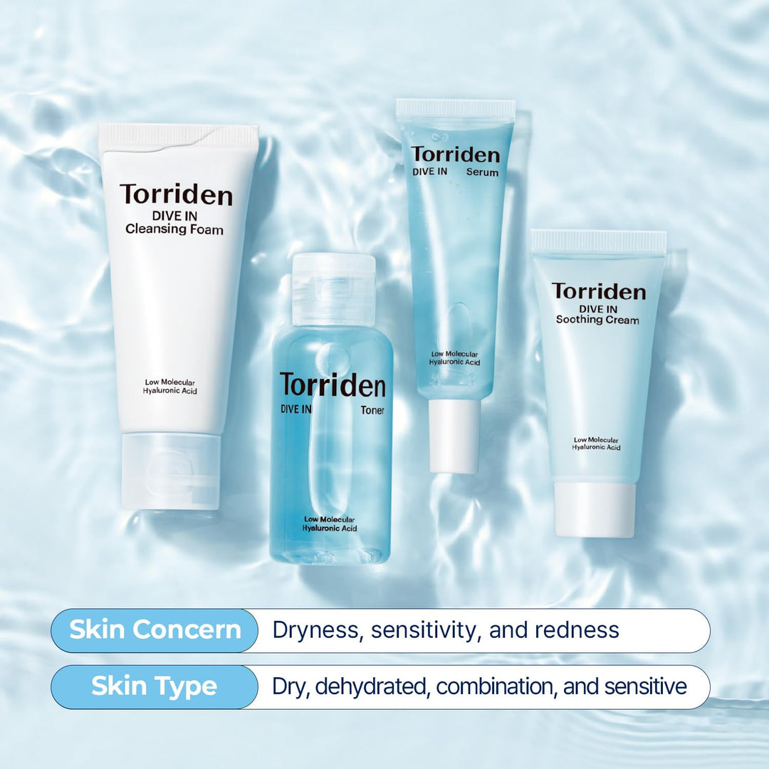Torriden DIVE IN Trial Kit | 4-Step Korean Skincare for Hydration