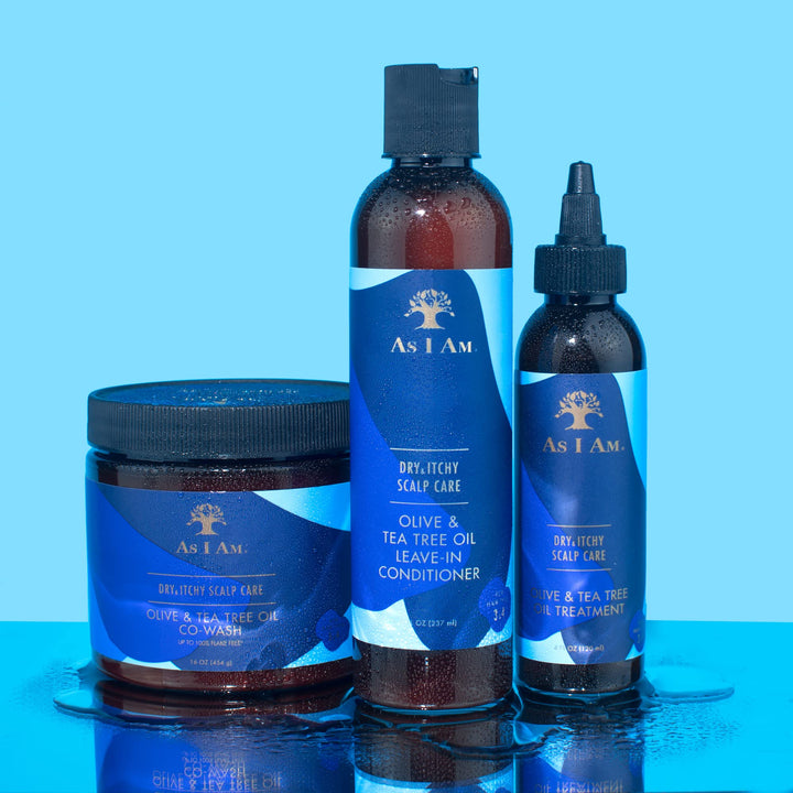 As I Am Dry & Itchy Scalp Care Cowash – 16oz with Zinc Pyrithione, Olive Oil & Tea Tree Oil
