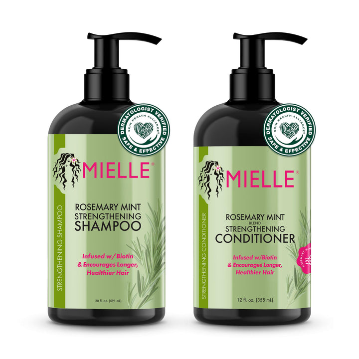 Mielle Rosemary Mint Shampoo & Conditioner – 12 oz Each, Biotin-Infused for Hair Growth & Strength